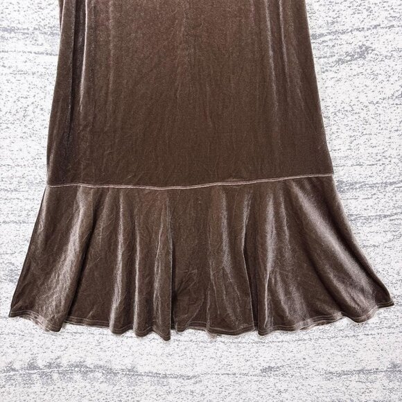 SamMos2 Velour Cami Dress Brown Fall/Winter Flare Long - Picture 2 of 5